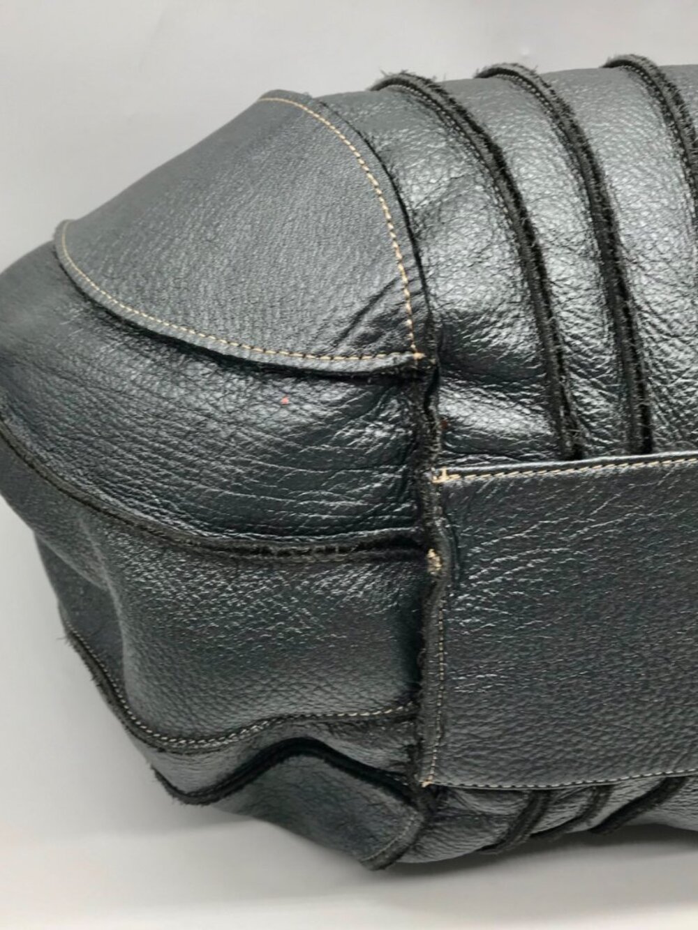 Aqua Madonna Gray Leather  Hobo Bag - Picture 6 of 11